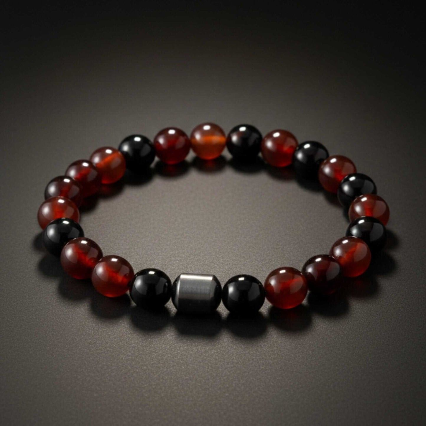 CRIMSON ONYX - 10mm Beads Bracelet with Natural Stone - Adjustable Bracelet - THE MEN THING
