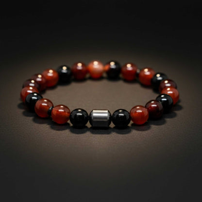 CRIMSON ONYX - 10mm Beads Bracelet with Natural Stone - Adjustable Bracelet - THE MEN THING