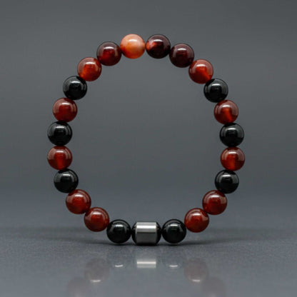 CRIMSON ONYX - 10mm Beads Bracelet with Natural Stone - Adjustable Bracelet - THE MEN THING