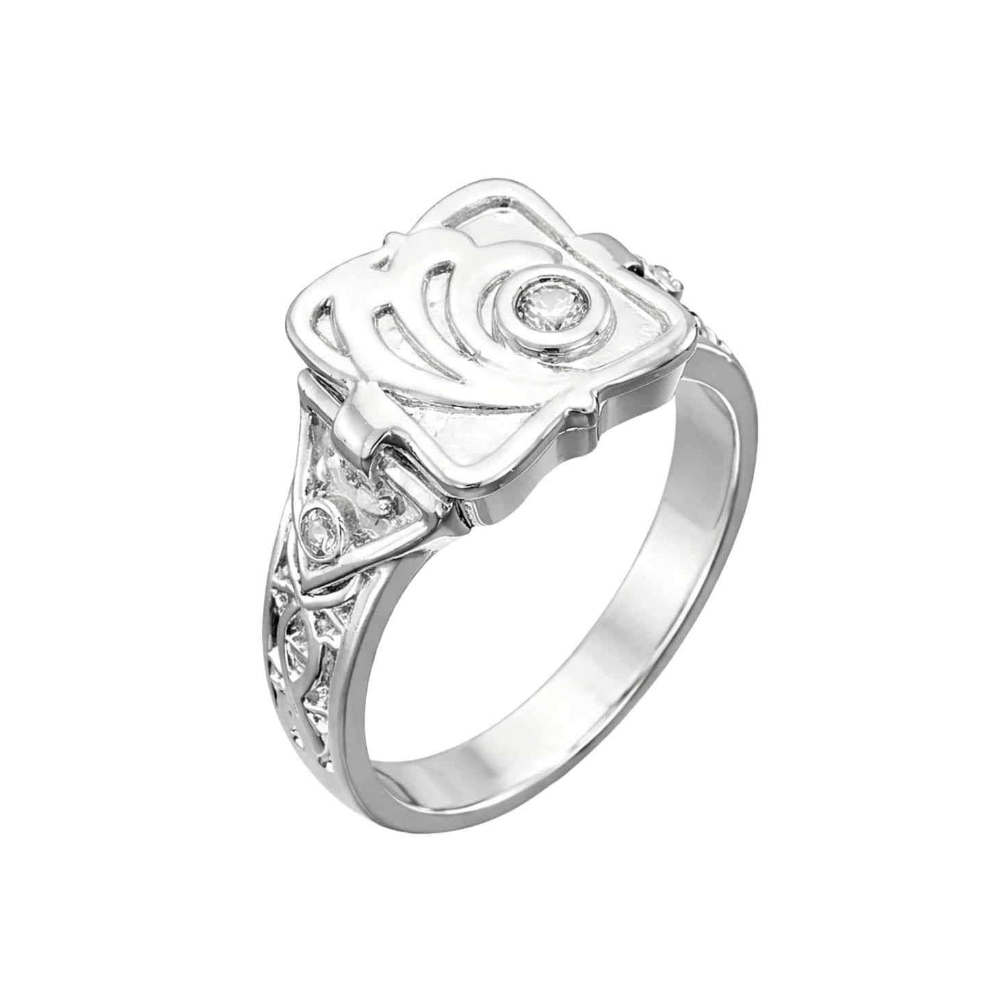 CRIMSON ROSE CREST - Steel - Pure Stainless Steel Men’s Ring for Men & Boys (Size : 18-22-27) — Rings for Men | THE MEN THING