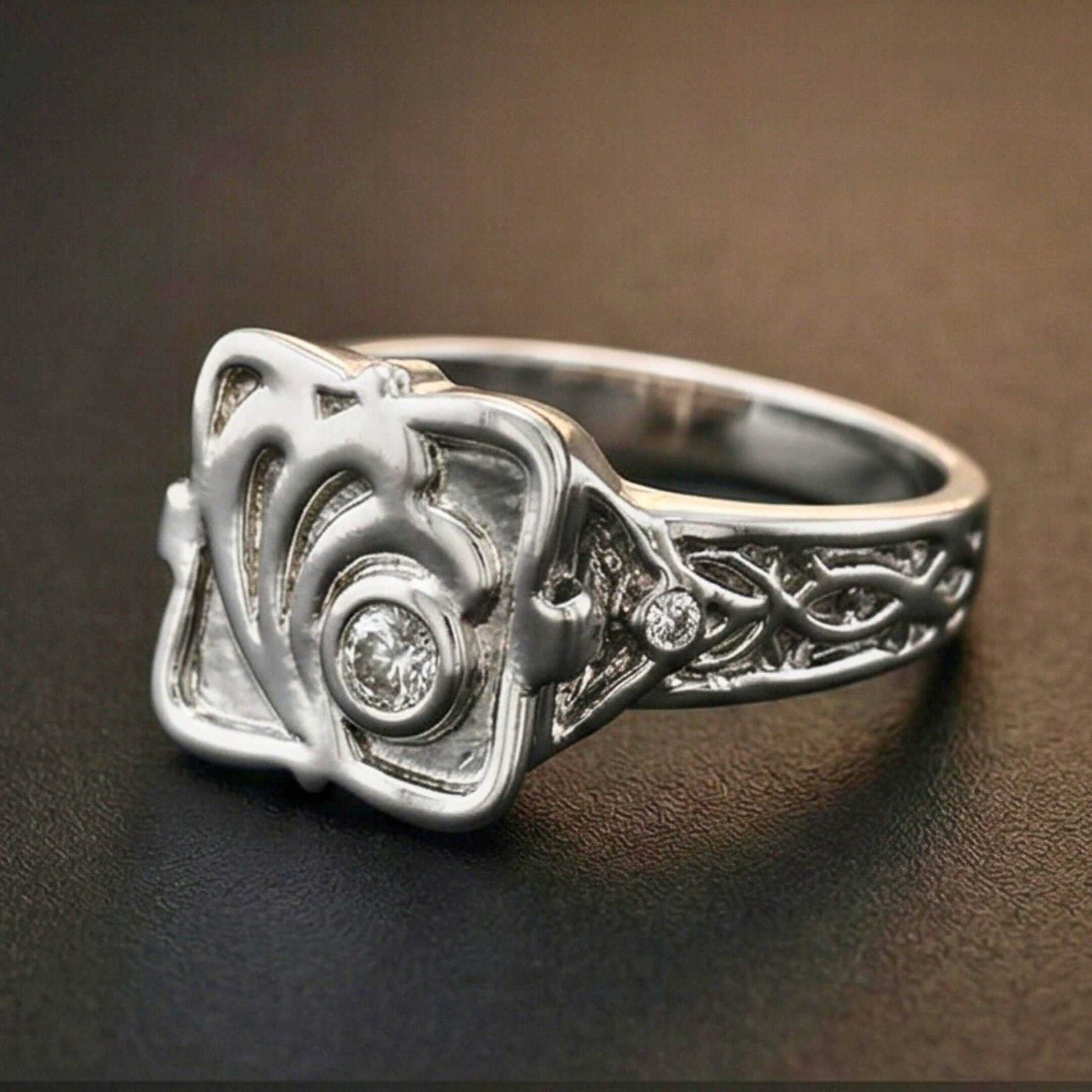 CRIMSON ROSE CREST - Steel - Pure Stainless Steel Men’s Ring for Men & Boys (Size : 18-22-27) — Rings for Men | THE MEN THING
