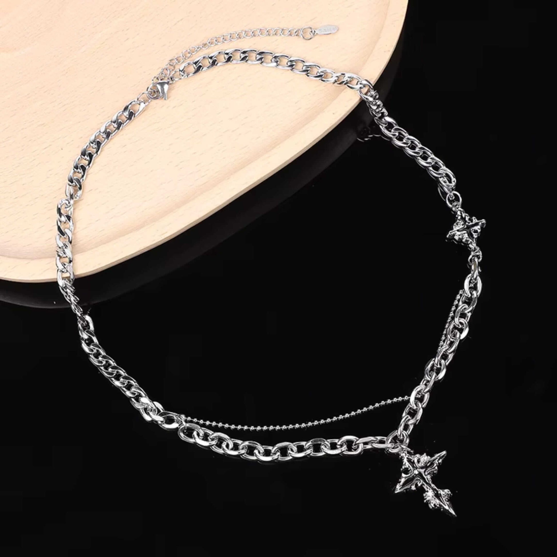 CROSS ELITE - 20mm Titanium Steel Pendant with 19 to 21inch Adjustable Cable 6mm Chain for Men & Boys — SS Pendant/ Necklace for Men | THE MEN THING