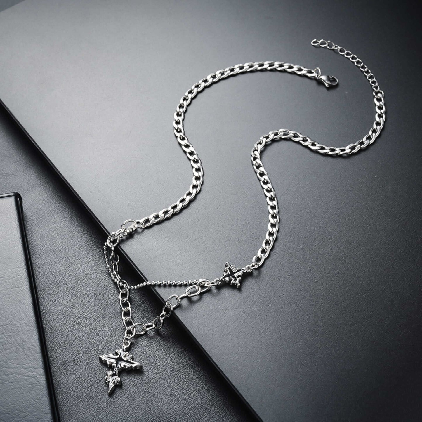 CROSS ELITE - 20mm Titanium Steel Pendant with 19 to 21inch Adjustable Cable 6mm Chain for Men & Boys — SS Pendant/ Necklace for Men | THE MEN THING