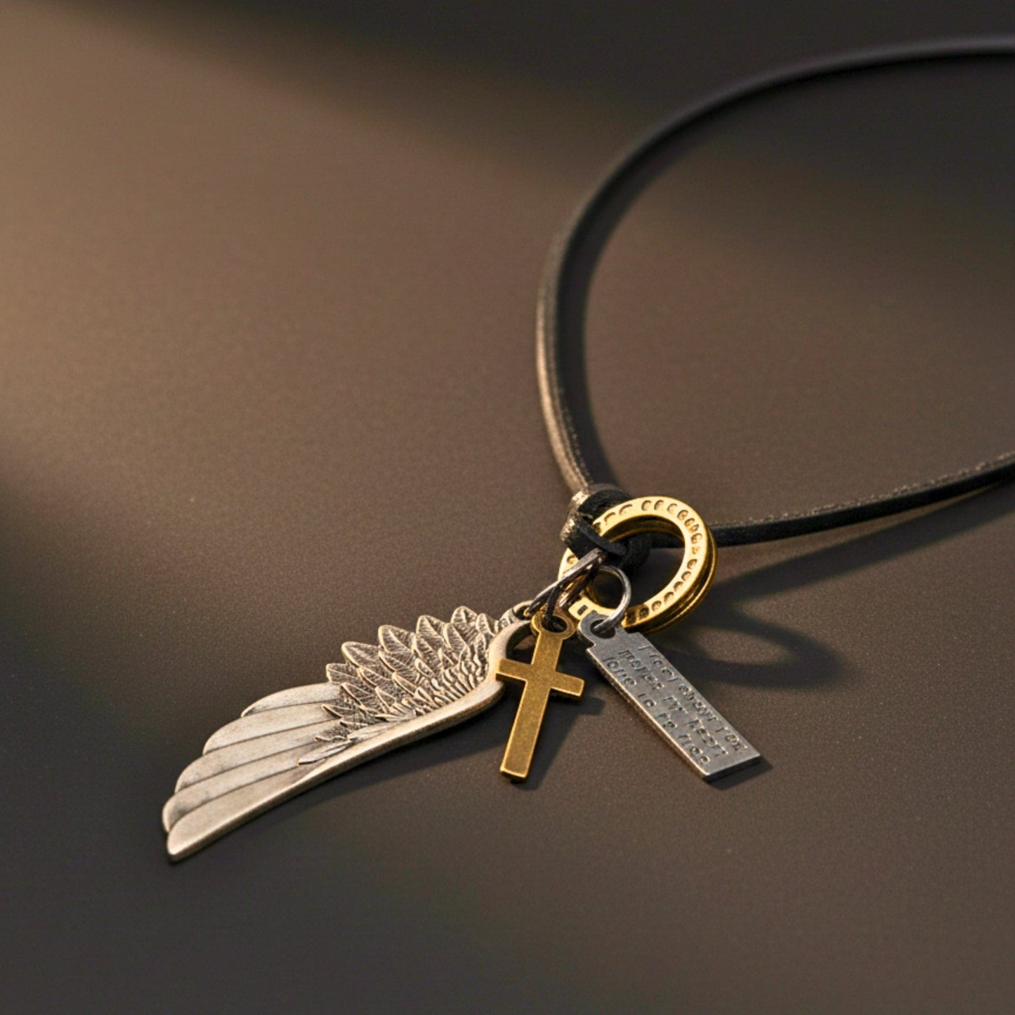 CROSSWING RELIC – 3-Inch Pure Stainless Steel Pendant with  Adjustable Leather Rope for Men & Boys - THE MEN THING