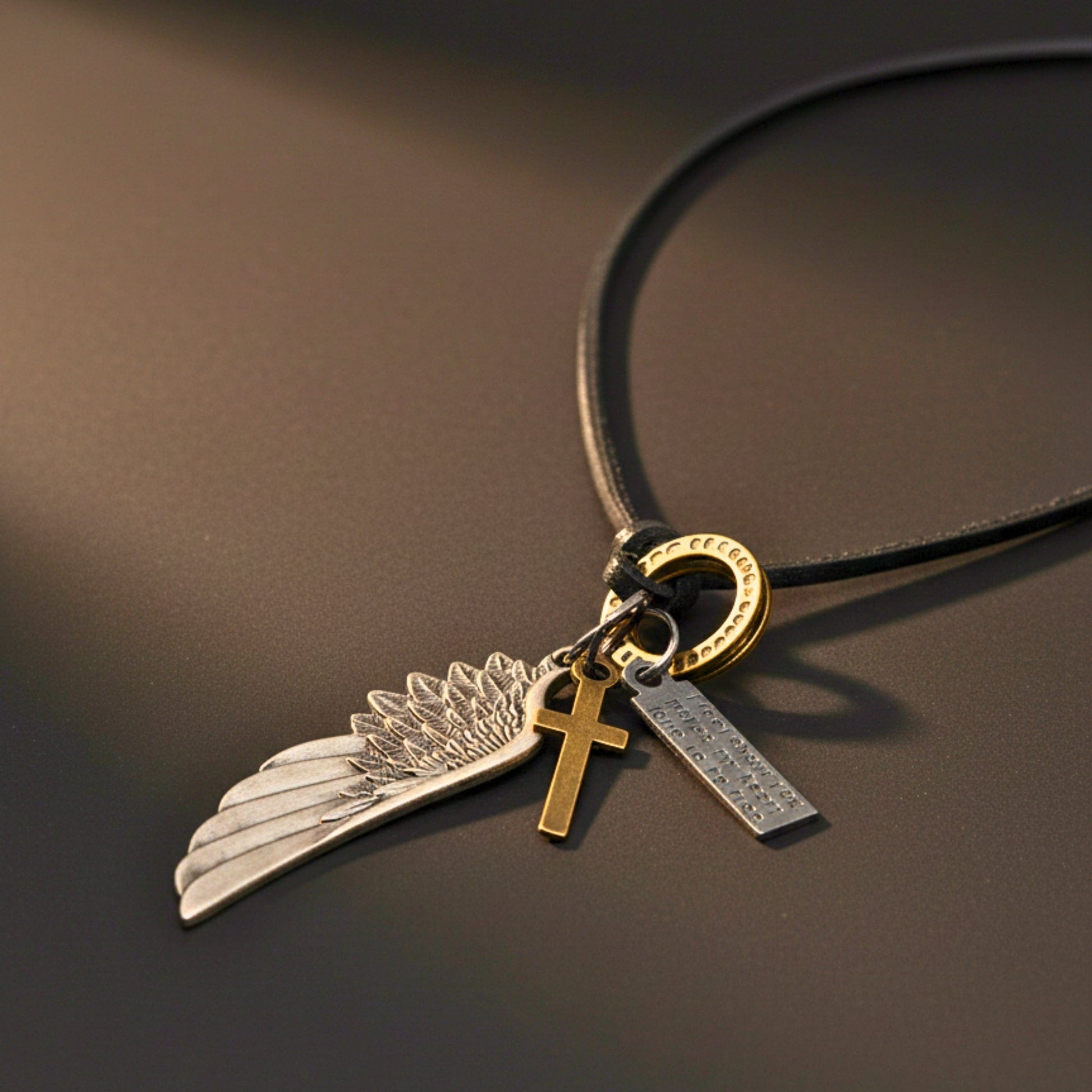 CROSSWING RELIC – 3-Inch Pure Stainless Steel Pendant with  Adjustable Leather Rope for Men & Boys - THE MEN THING
