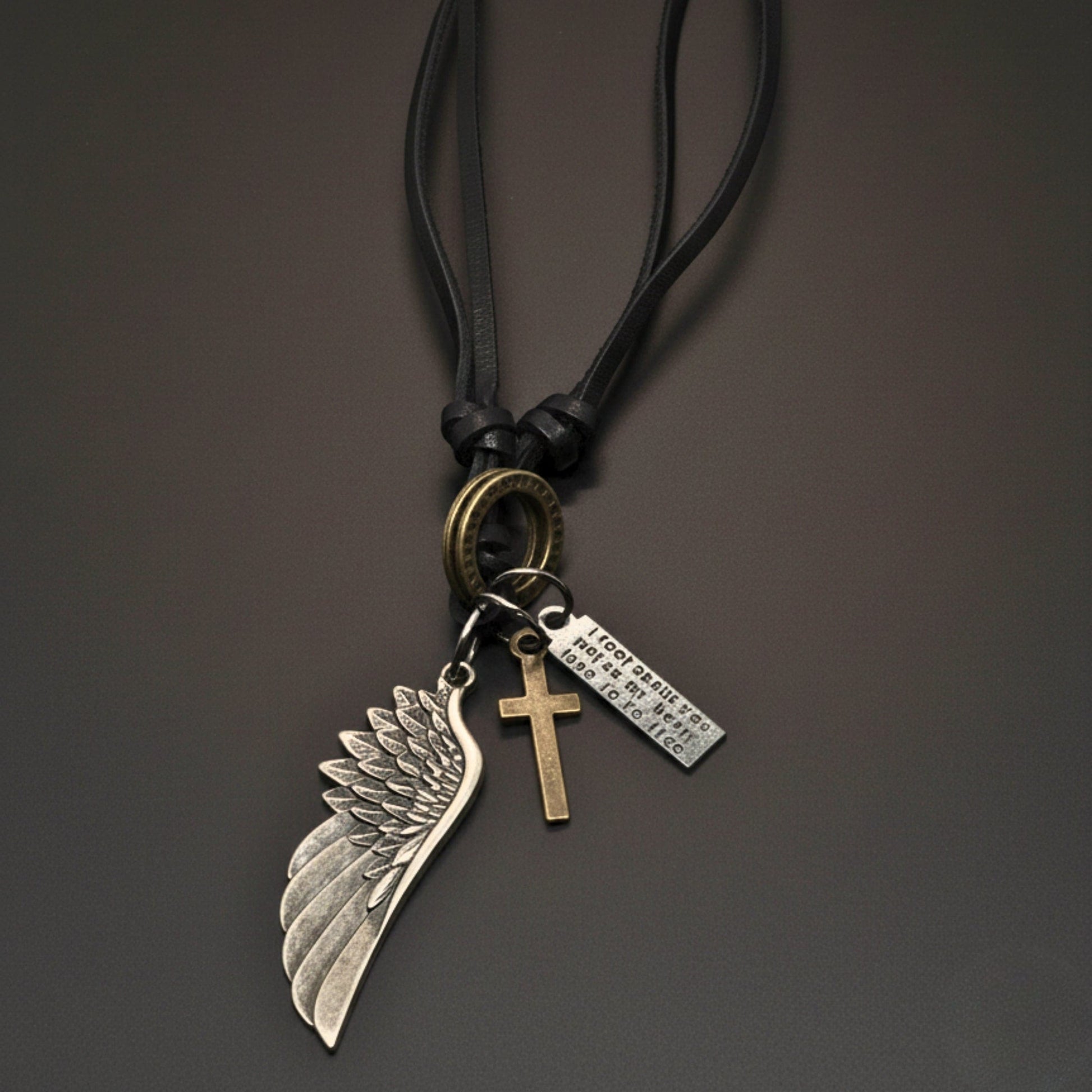 CROSSWING RELIC – 3-Inch Pure Stainless Steel Pendant with  Adjustable Leather Rope for Men & Boys - THE MEN THING
