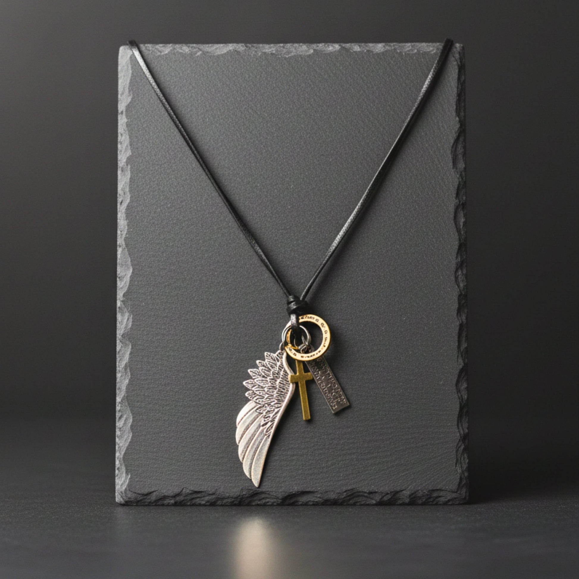 CROSSWING RELIC – 3-Inch Pure Stainless Steel Pendant with  Adjustable Leather Rope for Men & Boys - THE MEN THING