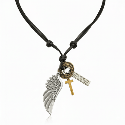 CROSSWING RELIC – 3-Inch Pure Stainless Steel Pendant with  Adjustable Leather Rope for Men & Boys - THE MEN THING