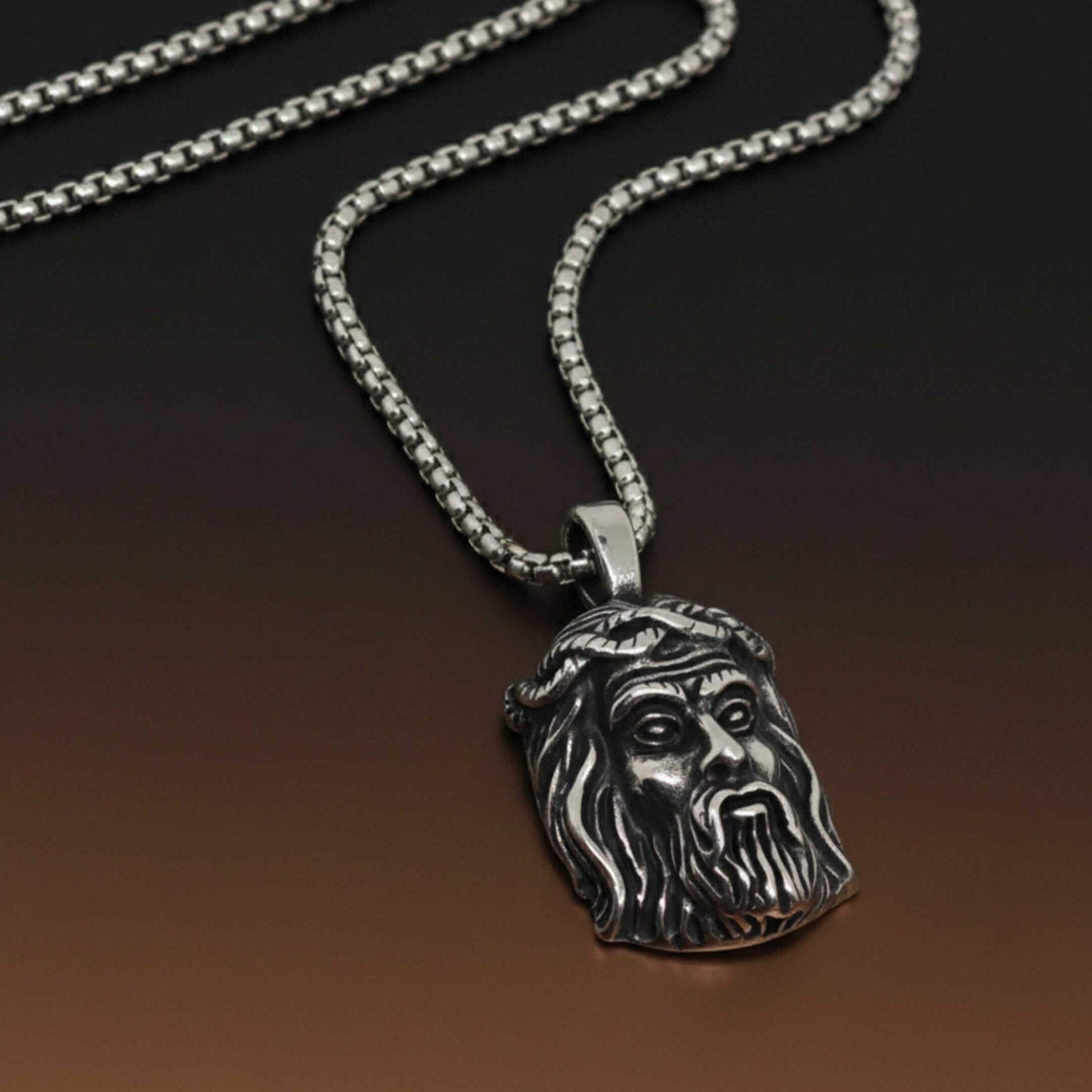 CROWN OF FAITH - 26mm Titanium Steel Pendant with 24inch Round Box 5mm Chain for Men & Boys — SS Pendant/ Necklace for Men | THE MEN THING