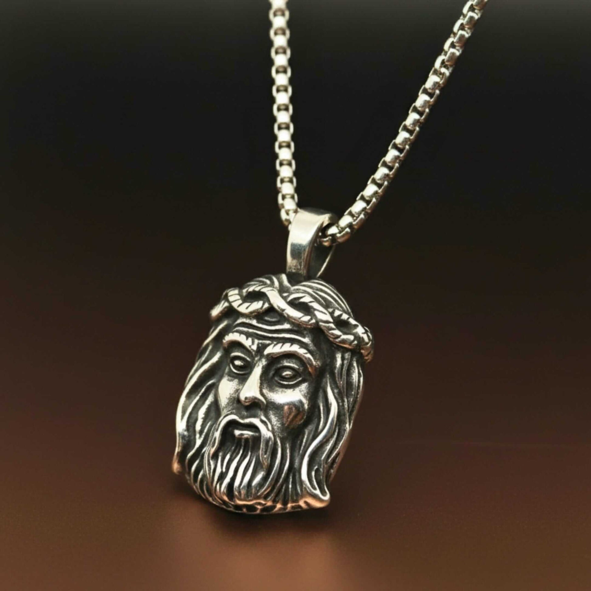 CROWN OF FAITH - 26mm Titanium Steel Pendant with 24inch Round Box 5mm Chain for Men & Boys — SS Pendant/ Necklace for Men | THE MEN THING