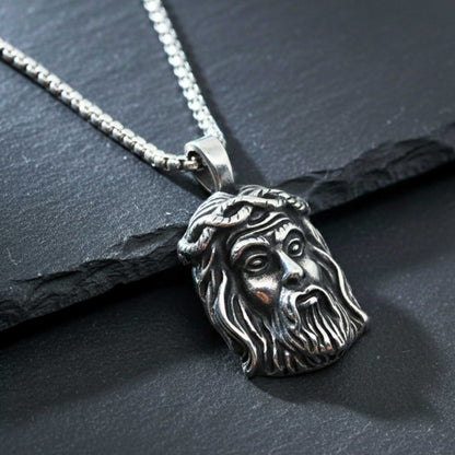 CROWN OF FAITH - 26mm Titanium Steel Pendant with 24inch Round Box 5mm Chain for Men & Boys — SS Pendant/ Necklace for Men | THE MEN THING