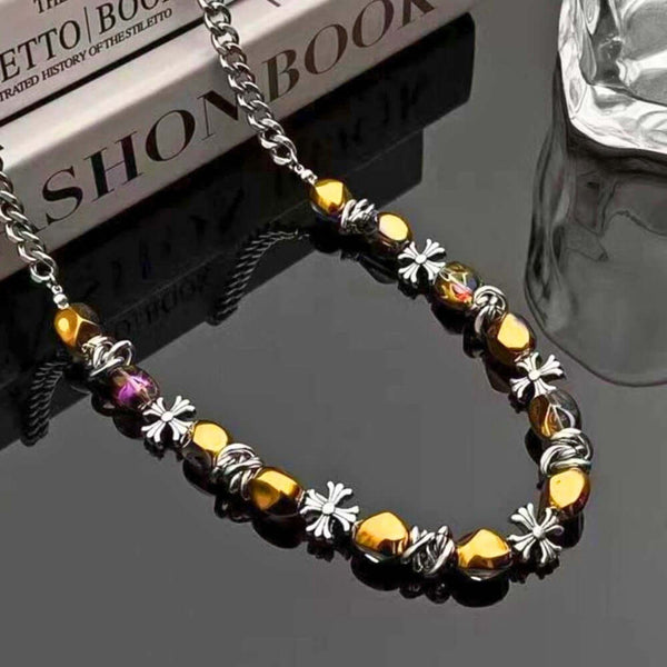 CROZEL - 12mm Pure Stainless Steel Necklace with 19 to 21inch Adjustable Cable Chain for Men & Boys