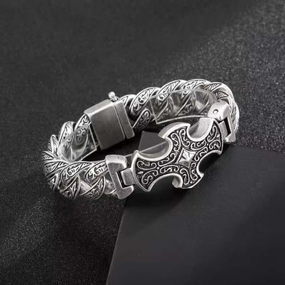 CRUCIFIX - 18mm Pure Titanium Steel Bracelet, Bracelet with hook buckle for Men & Boy (8inch) - THE MEN THING