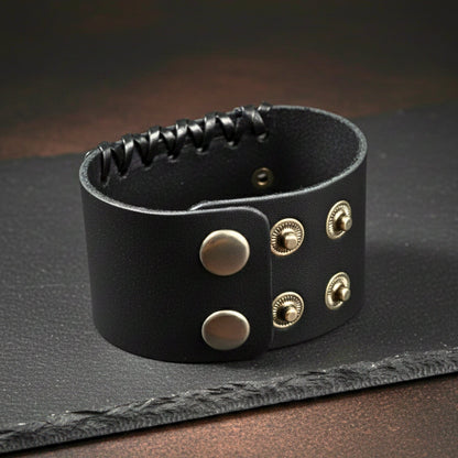 CRUSADER CROSS - 45mm Genuine Leather Adjustable Bracelet for Men & Boys (9 inch) - THE MEN THING