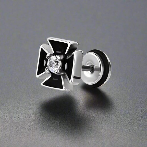 CRUXSTONE  - Pure Titanium Steel Ear Hoop Earrings for Men & Boys (2 Pcs)