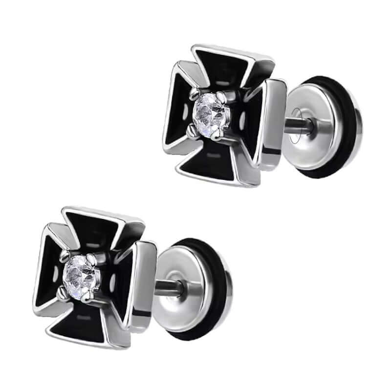 CRUXSTONE  - Pure Titanium Steel Ear Hoop Earrings for Men & Boys (2 Pcs) - THE MEN THING