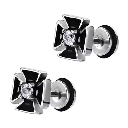 CRUXSTONE  - Pure Titanium Steel Ear Hoop Earrings for Men & Boys (2 Pcs) - THE MEN THING