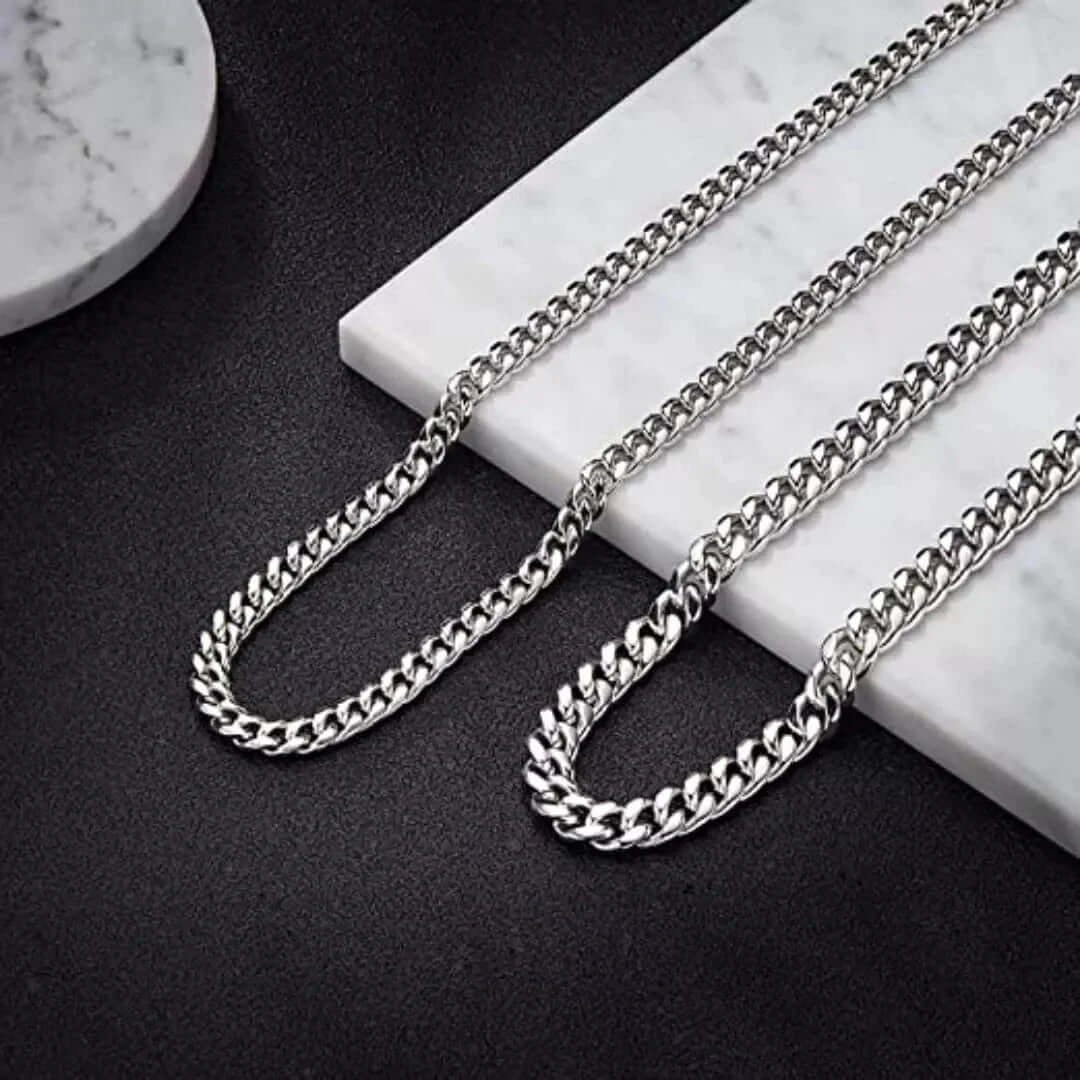 CUBAN CURB LINK CHAIN - 6mm Pure Stainless Steel Chain - 21inch for Men & Boys - THE MEN THING