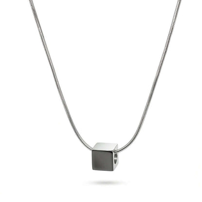 CUBIX CORE - 10mm Titanium Steel Pendant with 20 to 22inch Adjustable Snake 2mm Chain for Men & Boys — SS Pendant/ Necklace for Men | THE MEN THING
