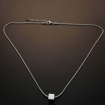CUBIX CORE - 10mm Titanium Steel Pendant with 20 to 22inch Adjustable Snake 2mm Chain for Men & Boys — SS Pendant/ Necklace for Men | THE MEN THING