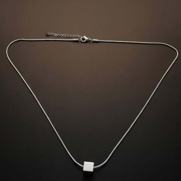 CUBIX CORE - 10mm Titanium Steel Pendant with 20 to 22inch Adjustable Snake 2mm Chain for Men & Boys