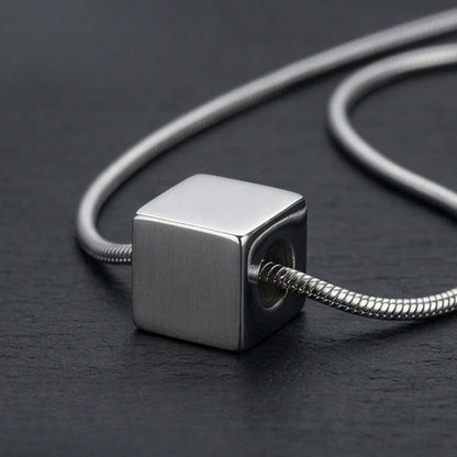 CUBIX CORE - 10mm Titanium Steel Pendant with 20 to 22inch Adjustable Snake 2mm Chain for Men & Boys — SS Pendant/ Necklace for Men | THE MEN THING