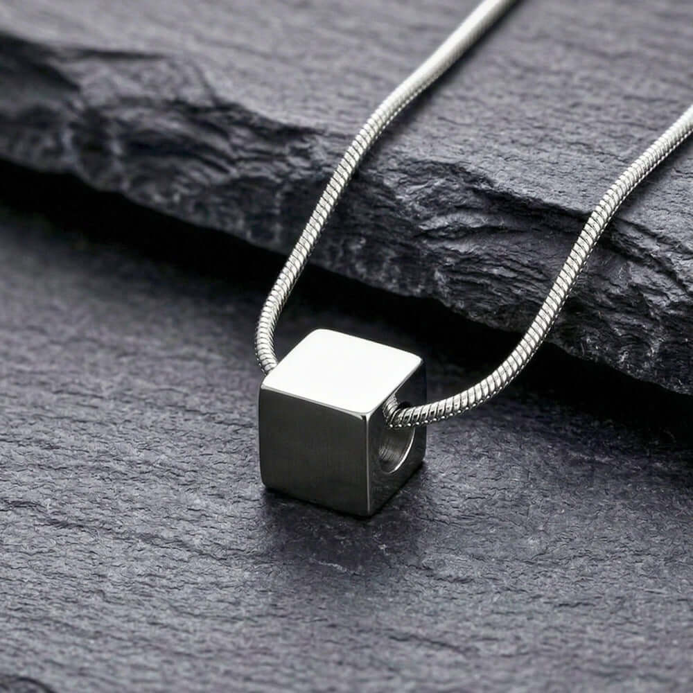 CUBIX CORE - 10mm Titanium Steel Pendant with 20 to 22inch Adjustable Snake 2mm Chain for Men & Boys — SS Pendant/ Necklace for Men | THE MEN THING