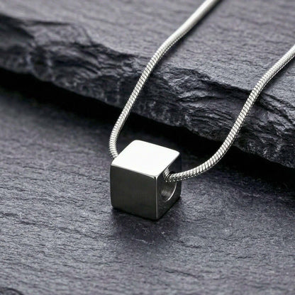 CUBIX CORE - 10mm Titanium Steel Pendant with 20 to 22inch Adjustable Snake 2mm Chain for Men & Boys — SS Pendant/ Necklace for Men | THE MEN THING