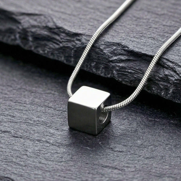 CUBIX CORE - 10mm Titanium Steel Pendant with 20 to 22inch Adjustable Snake 2mm Chain for Men & Boys