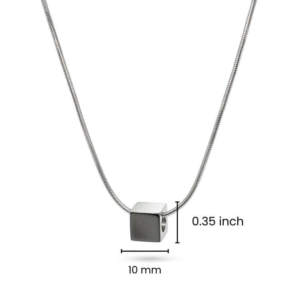 CUBIX CORE - 10mm Titanium Steel Pendant with 20 to 22inch Adjustable Snake 2mm Chain for Men & Boys — SS Pendant/ Necklace for Men | THE MEN THING
