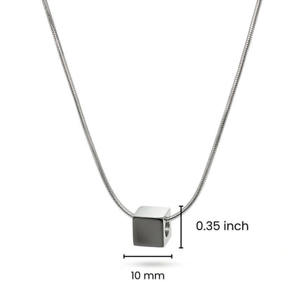 CUBIX CORE - 10mm Titanium Steel Pendant with 20 to 22inch Adjustable Snake 2mm Chain for Men & Boys — SS Pendant/ Necklace for Men | THE MEN THING