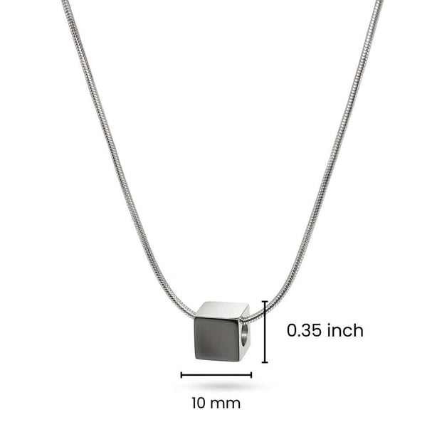 CUBIX CORE - 10mm Titanium Steel Pendant with 20 to 22inch Adjustable Snake 2mm Chain for Men & Boys