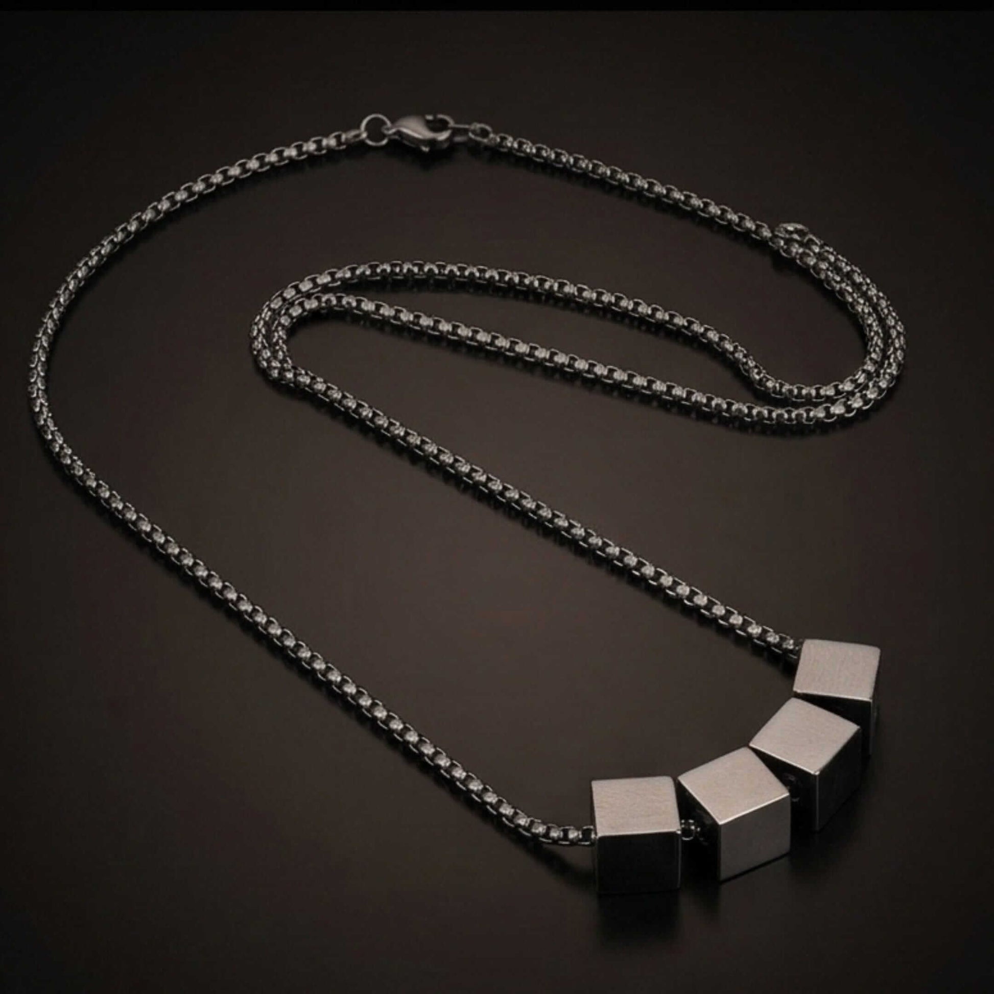 CUBIXA - 9mm Titanium Steel Pendant with 23inch 4mm Round Box Chain for Men & Boys — SS Pendant/ Necklace for Men | THE MEN THING