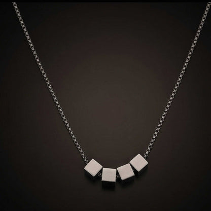 CUBIXA - 9mm Titanium Steel Pendant with 23inch 4mm Round Box Chain for Men & Boys — SS Pendant/ Necklace for Men | THE MEN THING