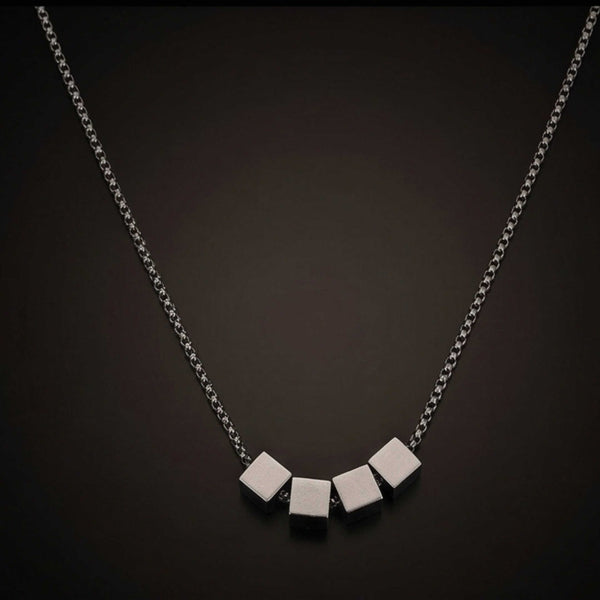 CUBIXA - 9mm Titanium Steel Pendant with 23inch 4mm Round Box Chain for Men & Boys
