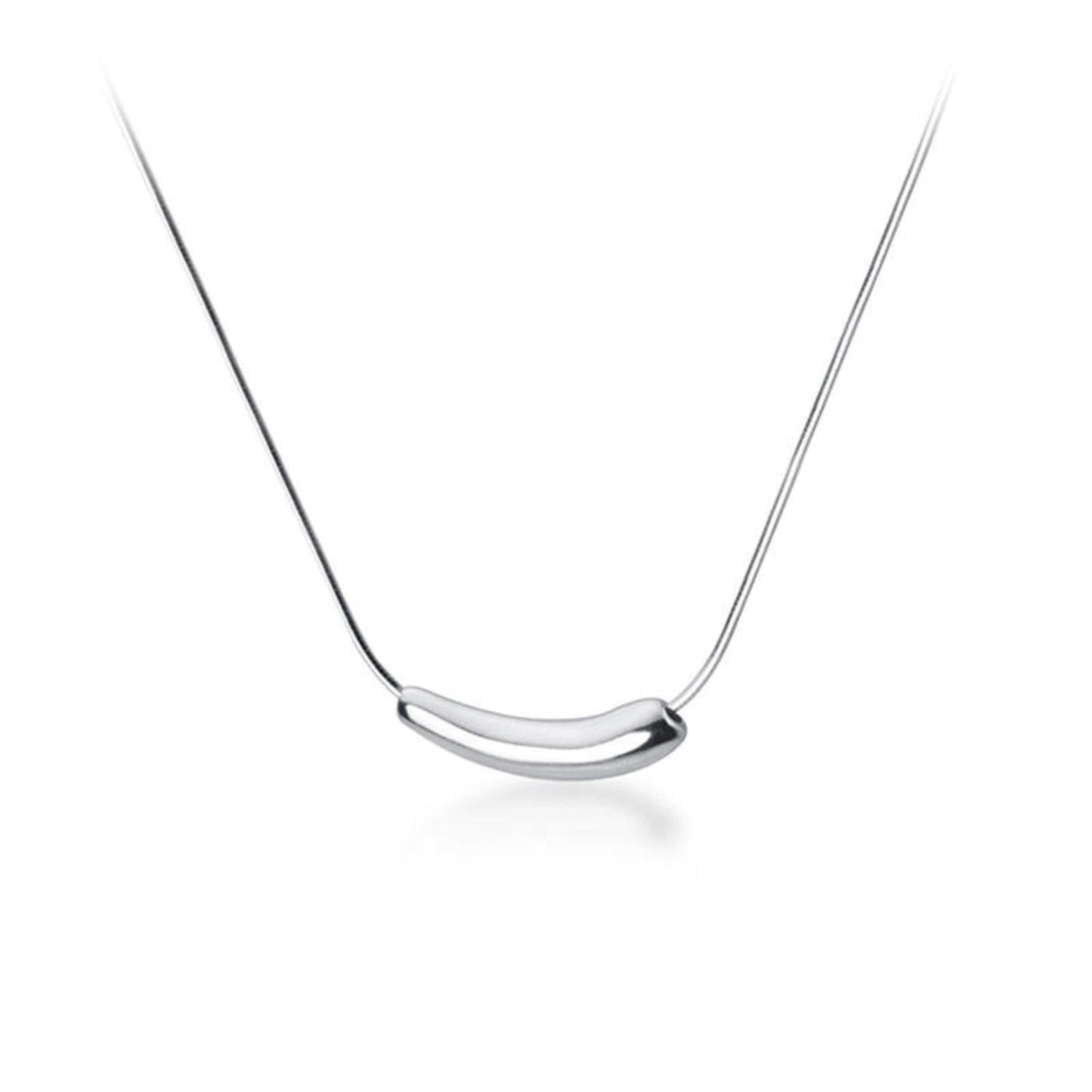 CURVE BAR - 6mm Titanium Steel Pendant with 20 to 22inch Adjustable Snake 2mm Chain for Men & Boys — SS Pendant/ Necklace for Men | THE MEN THING