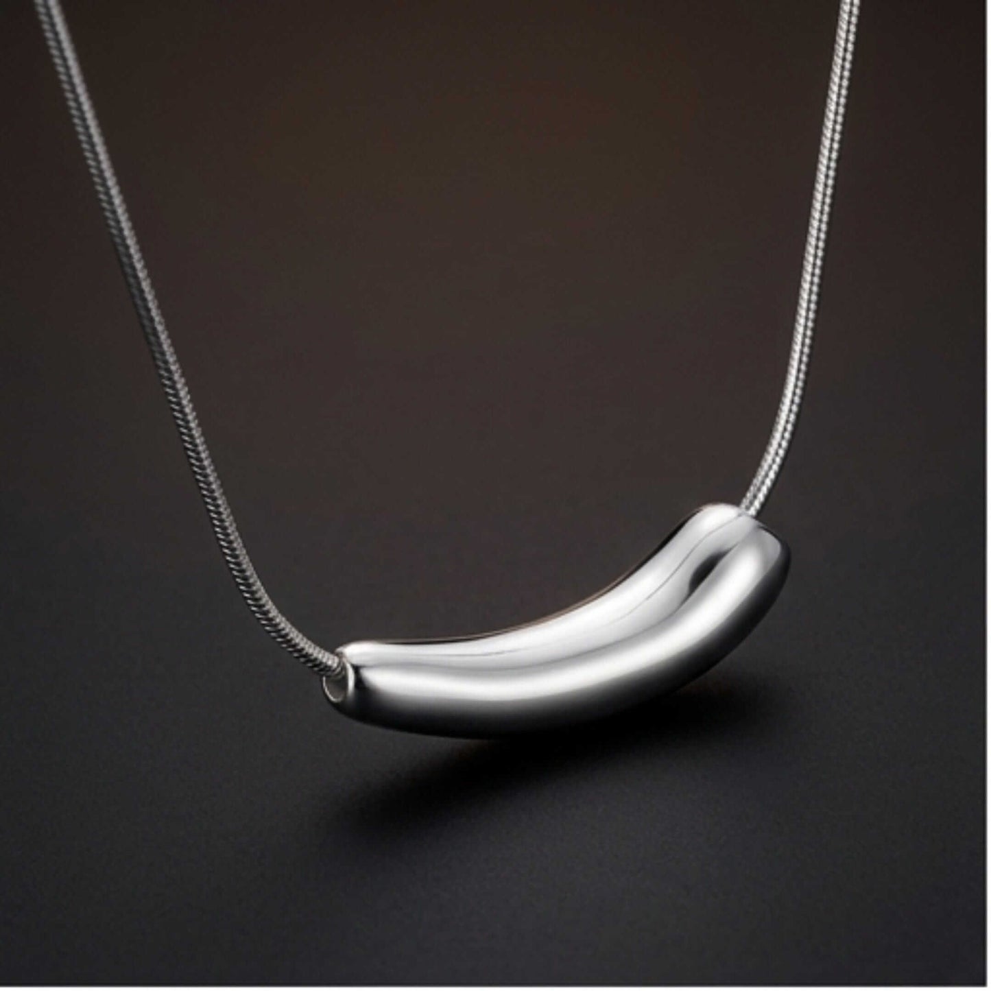 CURVE BAR - 6mm Titanium Steel Pendant with 20 to 22inch Adjustable Snake 2mm Chain for Men & Boys — SS Pendant/ Necklace for Men | THE MEN THING