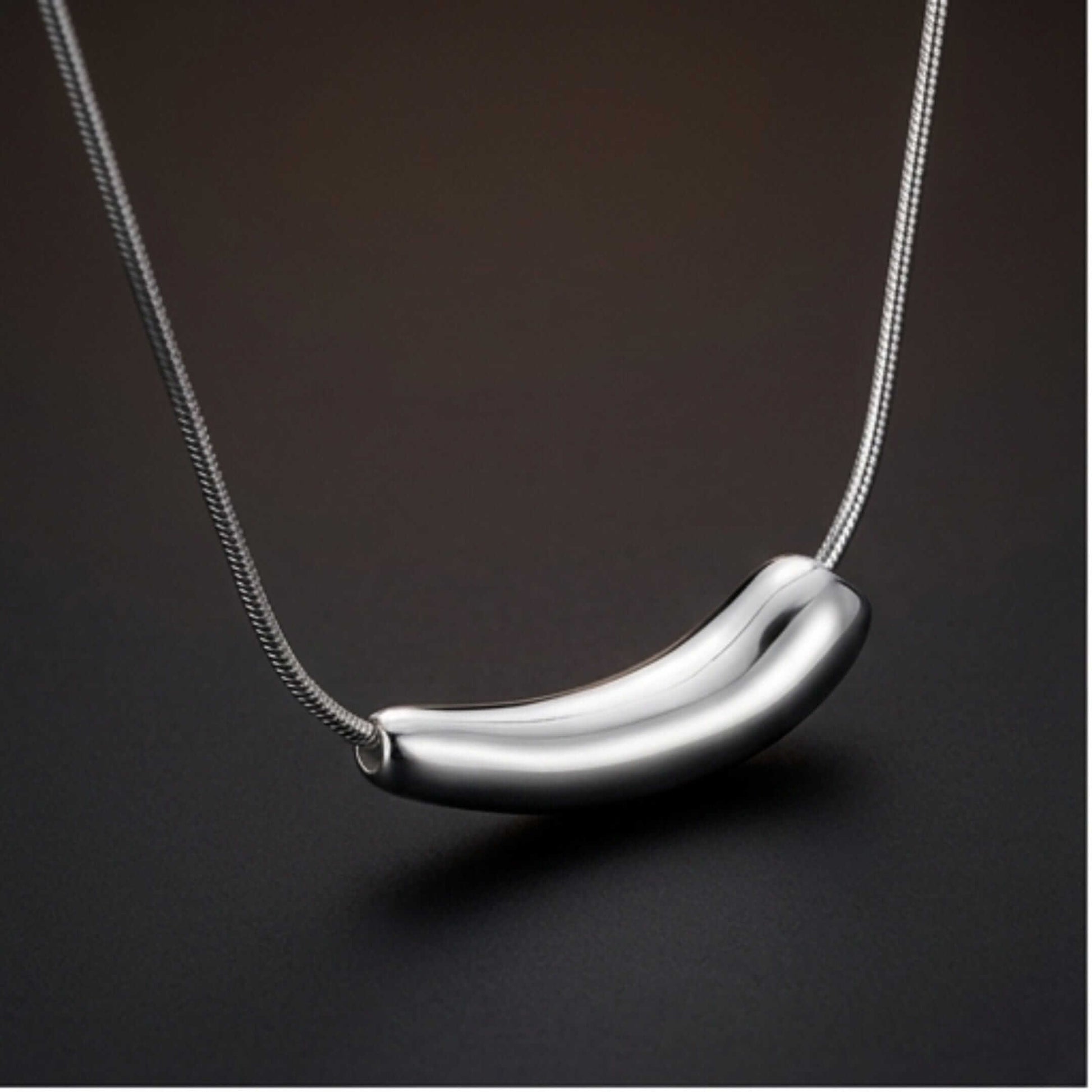 CURVE BAR - 6mm Titanium Steel Pendant with 20 to 22inch Adjustable Snake 2mm Chain for Men & Boys — SS Pendant/ Necklace for Men | THE MEN THING