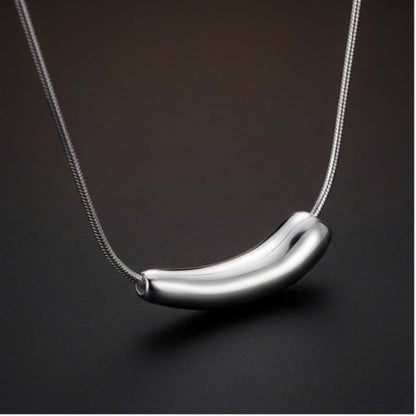 CURVE BAR - 6mm Titanium Steel Pendant with 20 to 22inch Adjustable Snake 2mm Chain for Men & Boys — SS Pendant/ Necklace for Men | THE MEN THING