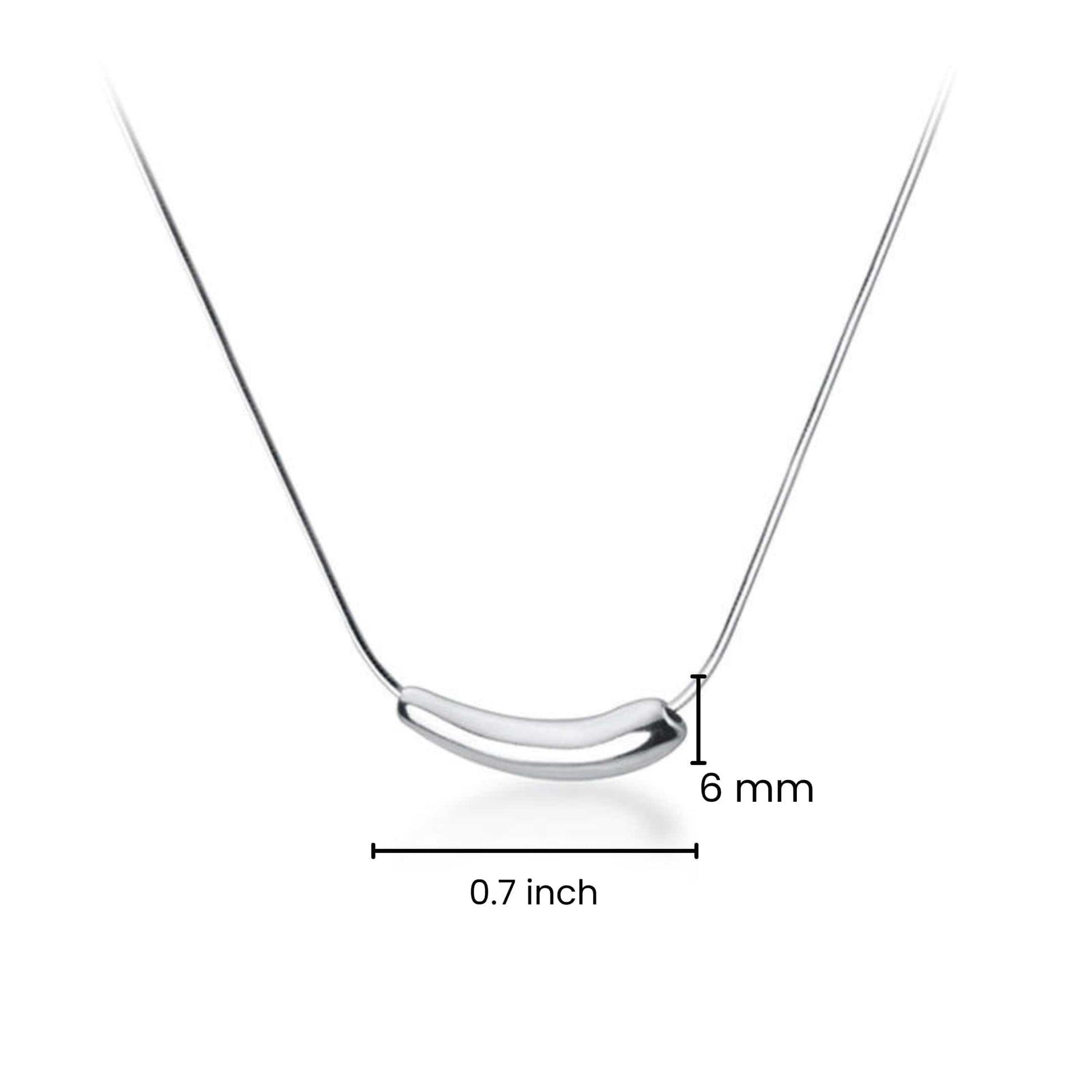 CURVE BAR - 6mm Titanium Steel Pendant with 20 to 22inch Adjustable Snake 2mm Chain for Men & Boys — SS Pendant/ Necklace for Men | THE MEN THING