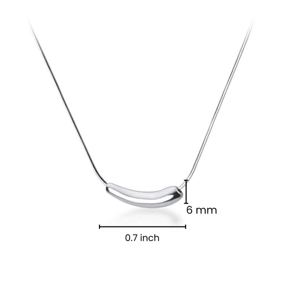 CURVE BAR - 6mm Titanium Steel Pendant with 20 to 22inch Adjustable Snake 2mm Chain for Men & Boys