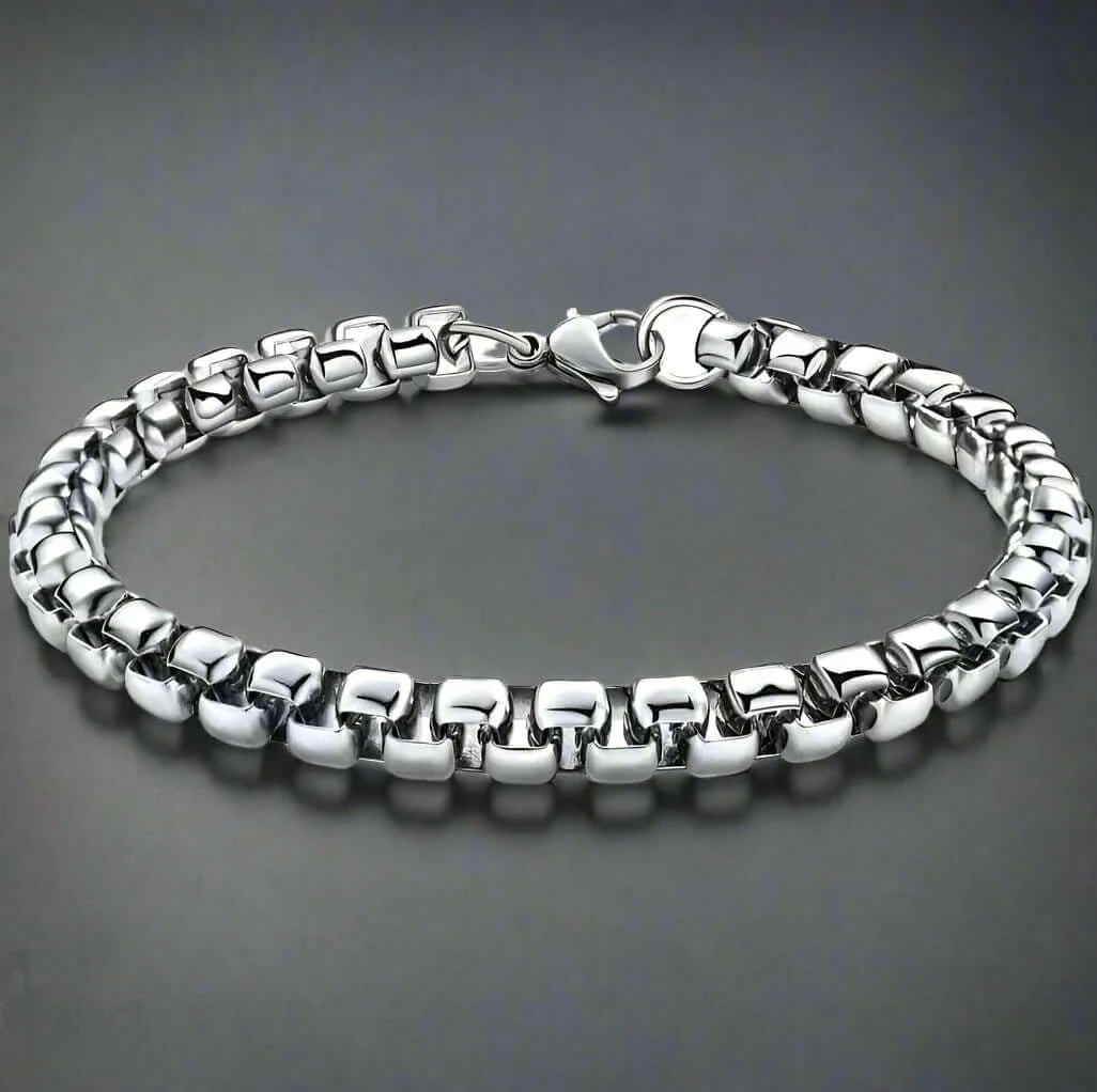 CURVELET - 5mm Titanium Steel Bracelet American trending Style, 8 and 9 inch for Men & Boys - THE MEN THING