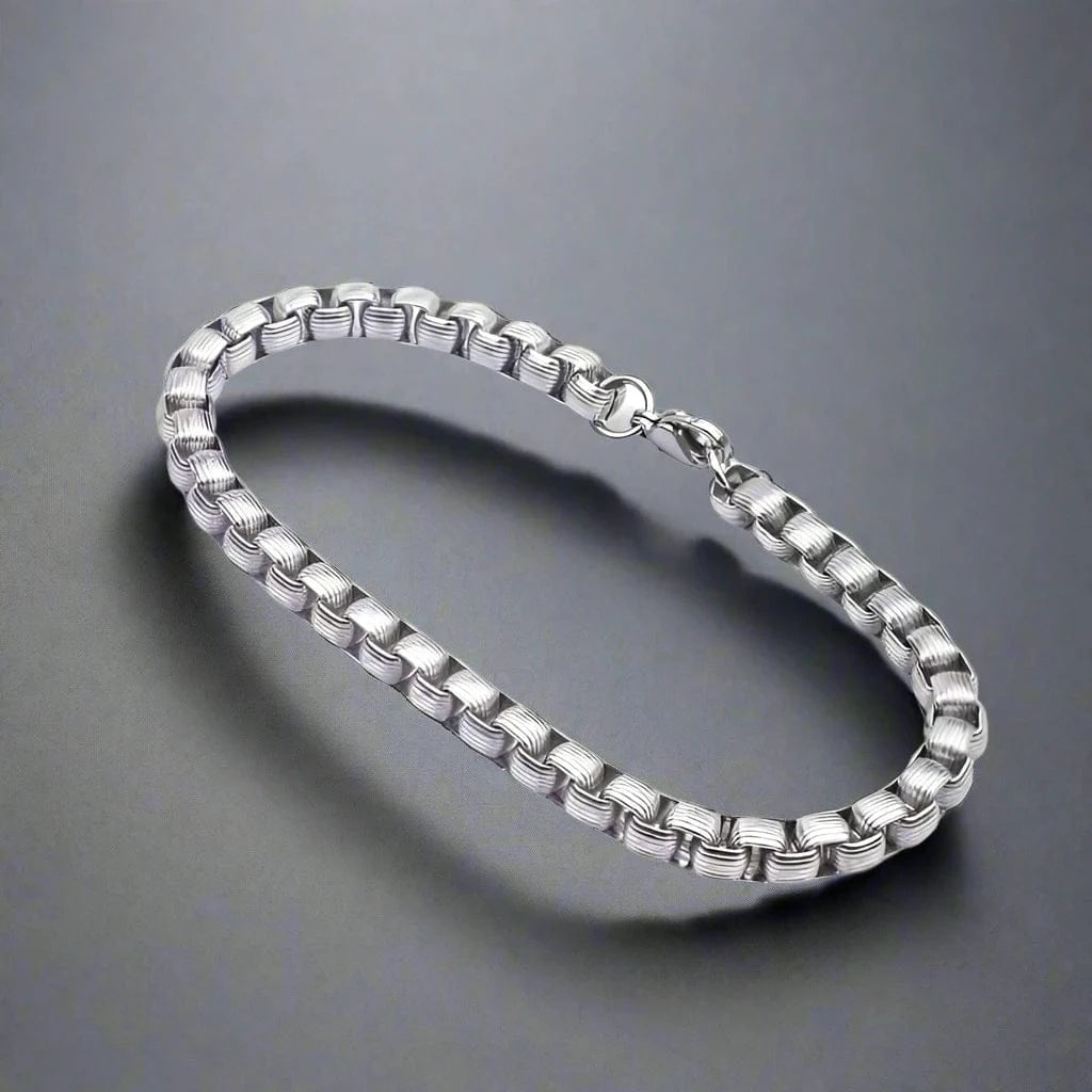CURVELINE - 6mm Stainless Steel Bracelet 7 inch for Men & Boy - THE MEN THING