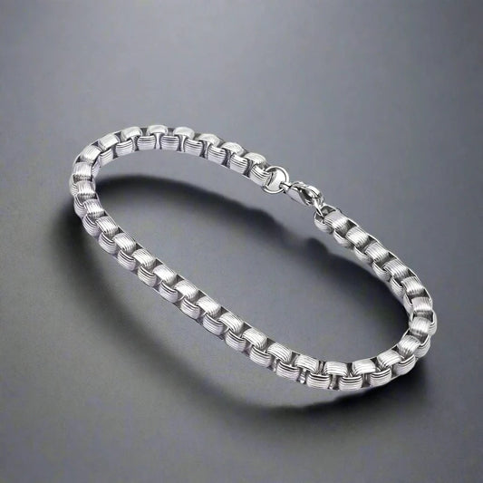 CURVELINE - 6mm Stainless Steel Bracelet 7 inch for Men & Boy - THE MEN THING
