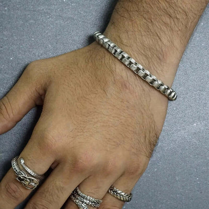 CURVELINE - 6mm Stainless Steel Bracelet 7 inch for Men & Boy - THE MEN THING