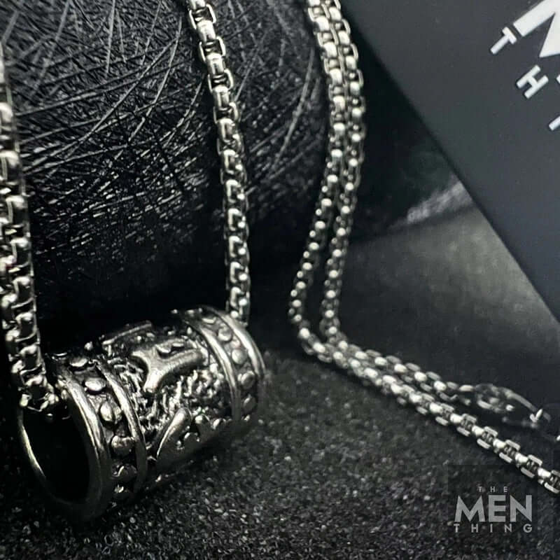 CYL-MANTRA - Alloy Pendant with Pure Stainless Steel 24inch Round Box Chain, American trending Style for Men & Boy - THE MEN THING