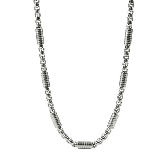 CYLINDER BEAD CURB - 5mm  Pure Titanium Steel 24inch Chain for Men & Boys - THE MEN THING