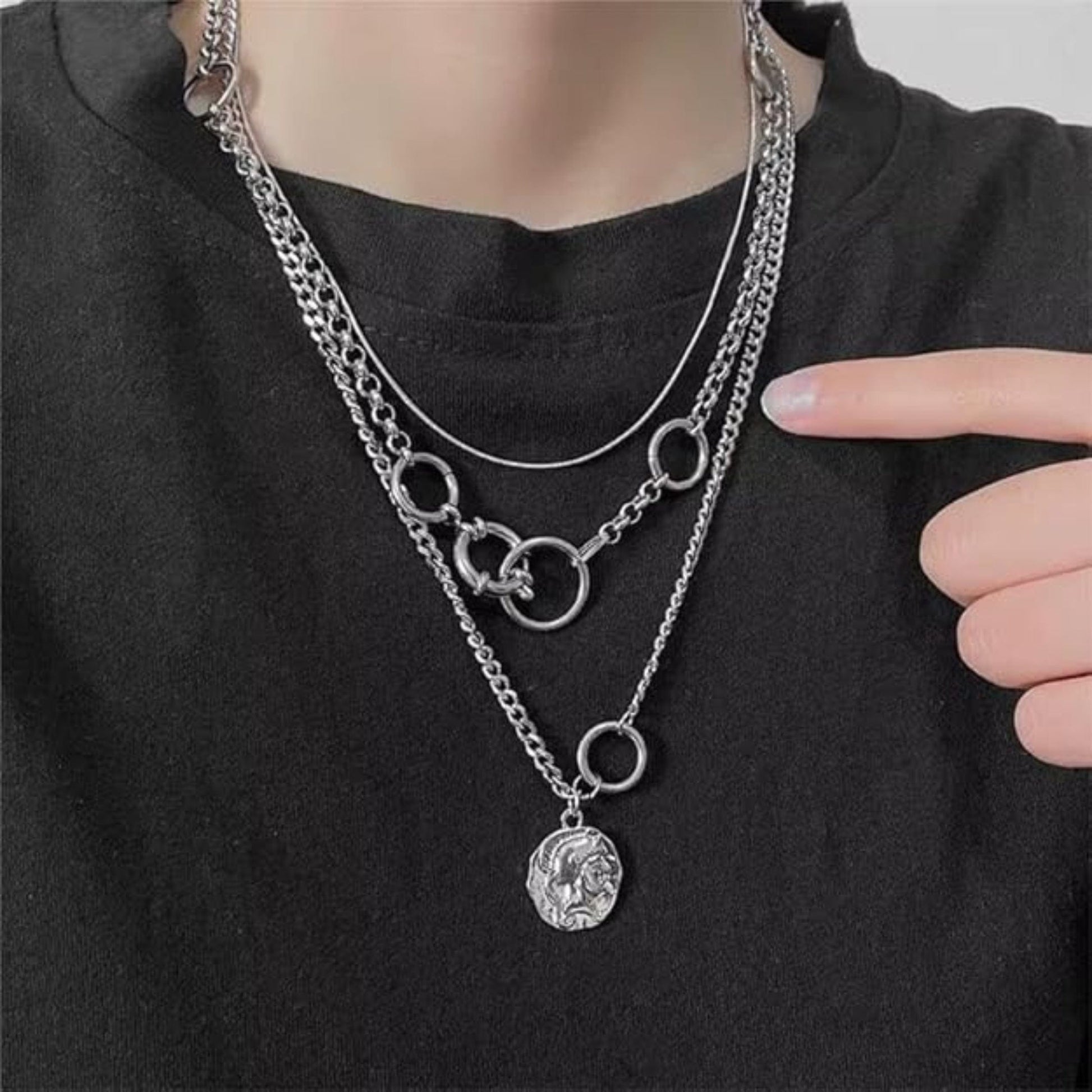 Combo — Knight Mark European Chain × Biker Chain Bracelet | Premium Steel Style Duo - THE MEN THING