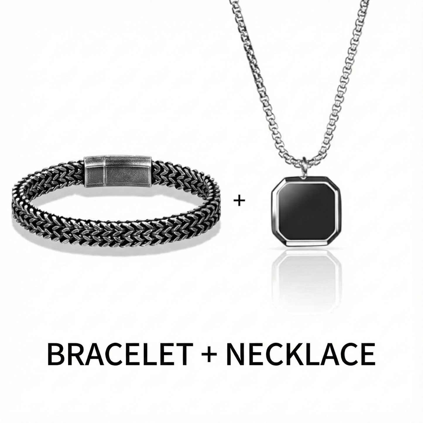 Combo OCTAGON GEO (T) Pendant × DOUBLE FRANCO LINK Bangle Bracelet | Bold Style Set for Men - THE MEN THING