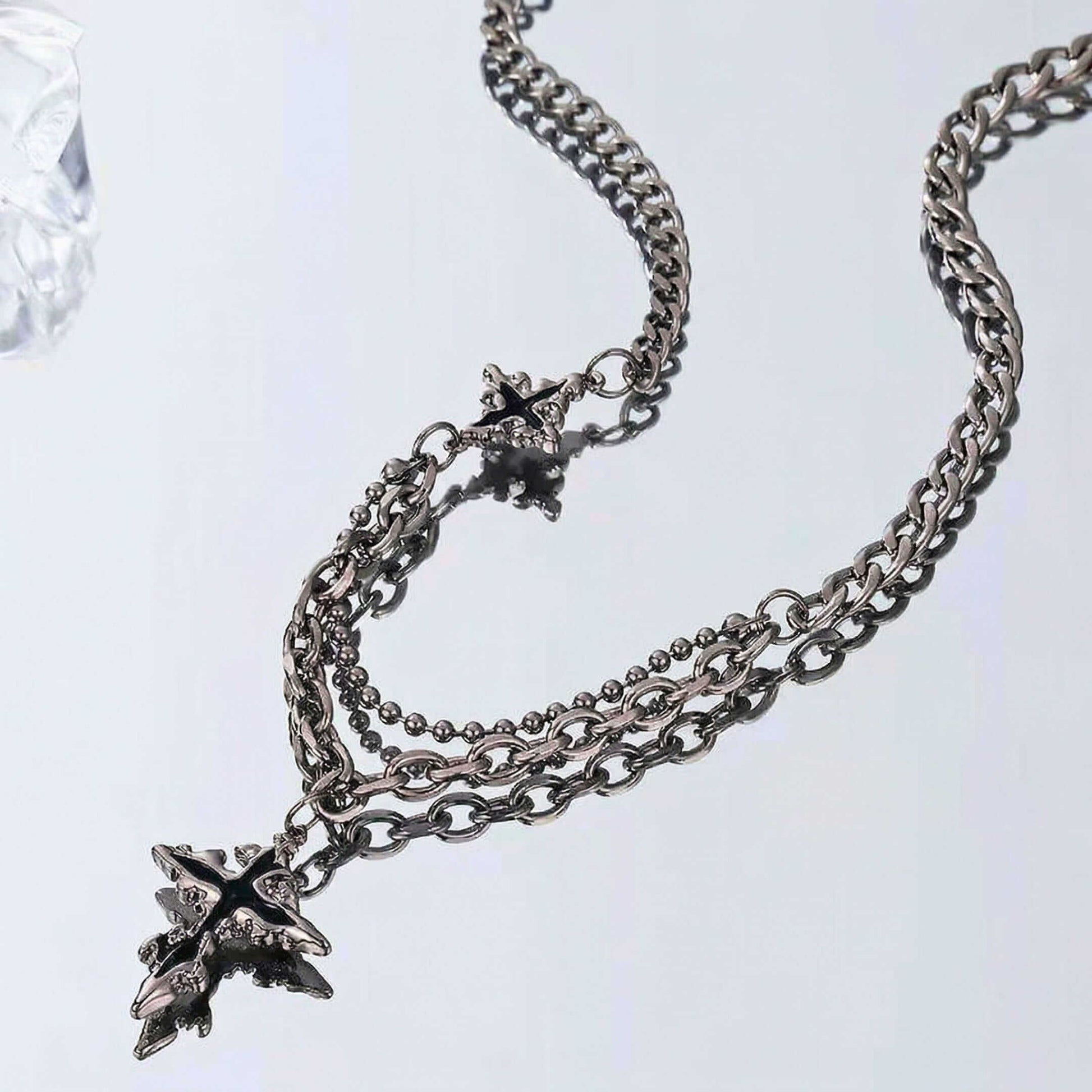 DARK CREED CROSS BLACK - 21mm Titanium Steel Pendant with 18 to 20inch Adjustable Cube 6mm Chain for Men & Boys - THE MEN THING